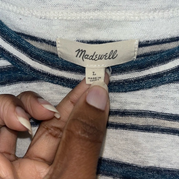 Madewell LIKE NEW Women’s Hifi Shrunken Tee - Vonda Stripe - Medium - Picture 4 of 7